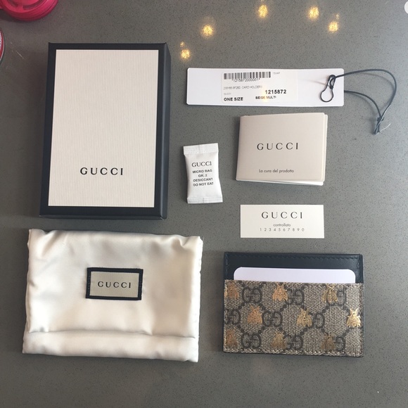 gucci bee cardholder